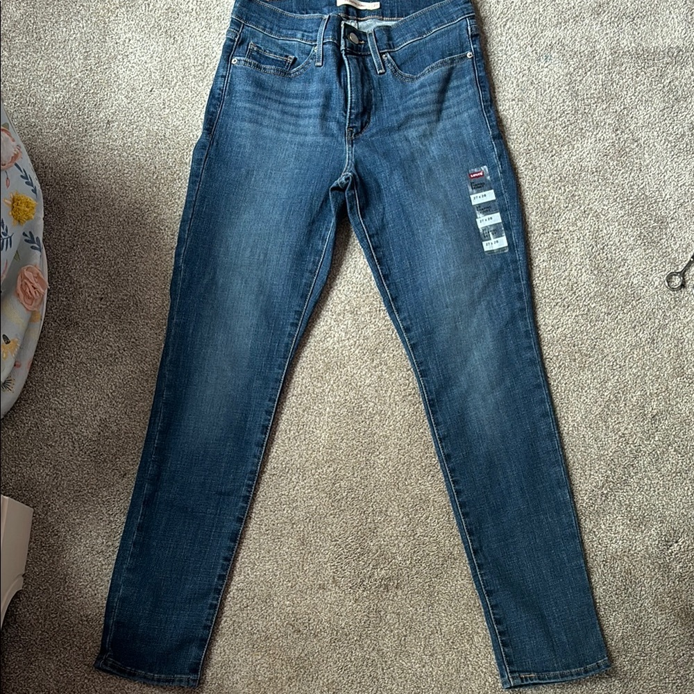 Levi's Blue Skinny Jeans with Distressed Details